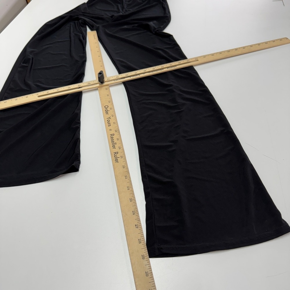 Collusion Pants Women Size 4 Black Flare Goth Grunge Y2K Minimalist - Picture 8 of 8